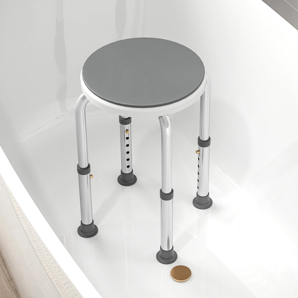 Sgabello da doccia regolabile girevole 360¡ã ¨C zephmum ¨C alluminio antiscivolo