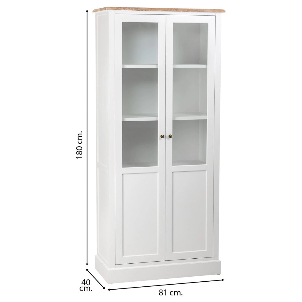 Vetrina in legno bianco 81x40x180h