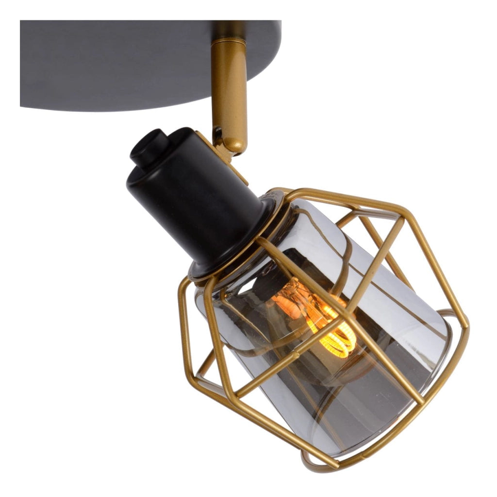 Plafoniera Lucide NILA nera 3 luci E14 Ø36cm metallo