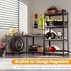 Scaffali per Carichi, Scaffalature a 4 Ripiani, in Metallo e MDF Scaffale, per Garage, Magazzino, Ripostiglio, Portante 520 kg, 40 x 80 x160 cm (Nero)
