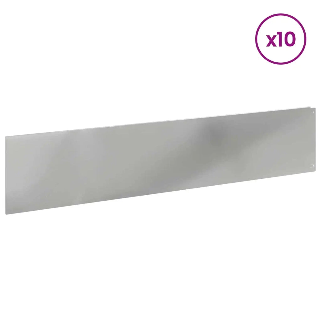 Bordura per Prato 10 pcs 100 x 22 cm Acciaio Argento 8008864