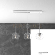 SOSP. BIANCO RETTANGOLARE 3 LUCI VETRI TUTTI PICCOLO TRASPARENTE 1155BI-S3 RP-TR