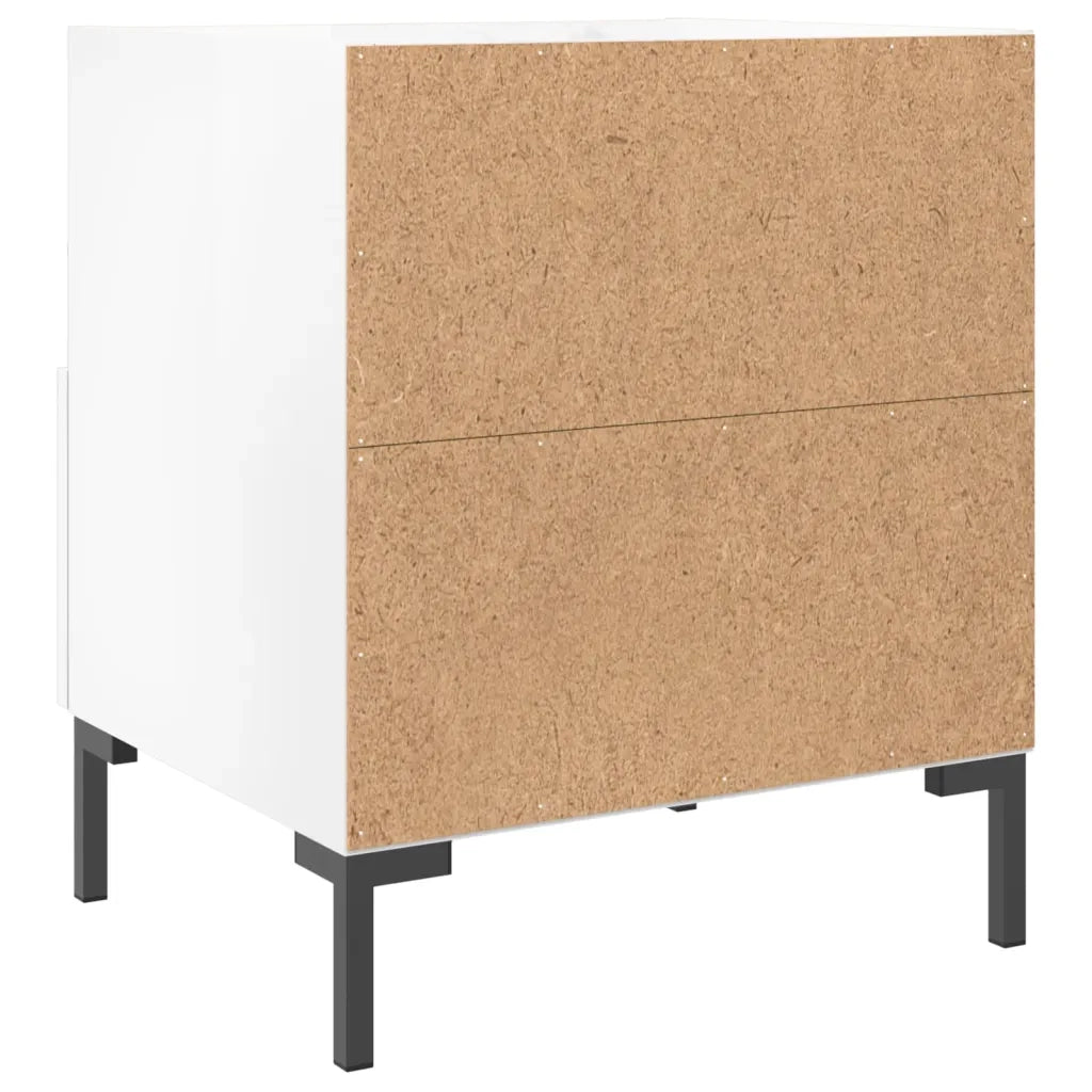 Comodini 2 pz Bianco Lucido 40x35x47,5 cm in Legno Multistrato 827441