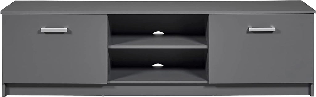 MOBILE BASSO ELENZIO PORTA TV 2 ANTE + 2 VANI A GIORNO 180x51x40 CM GRIGIO GRAFITE