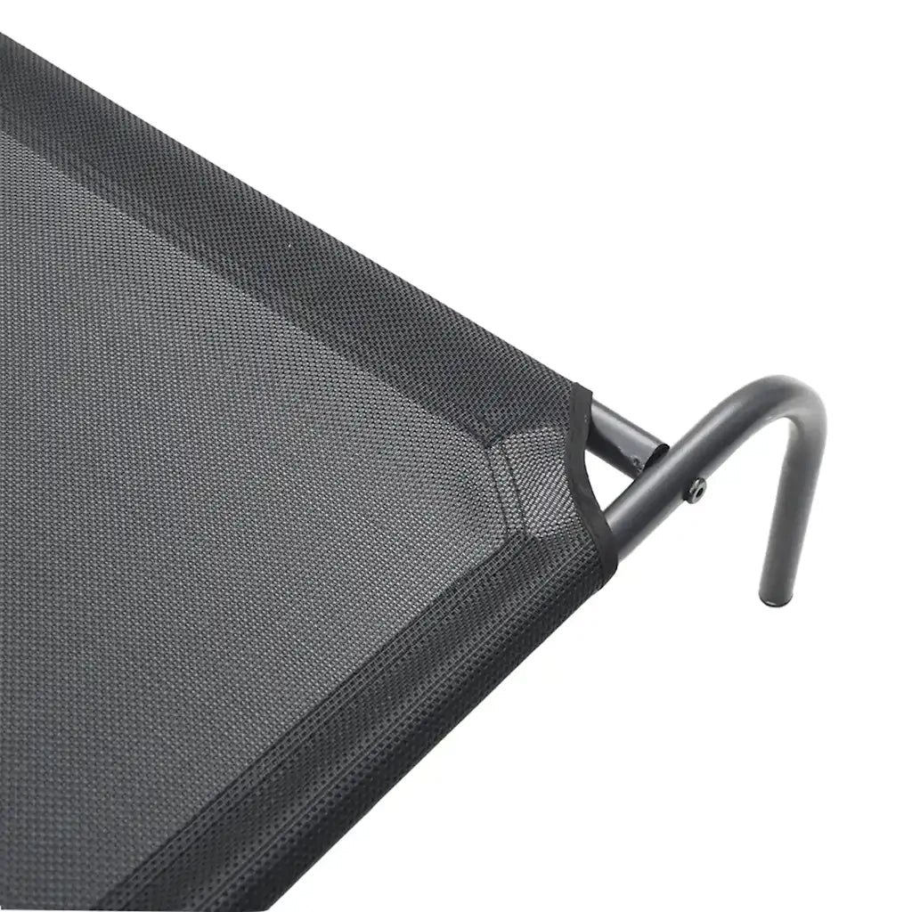 Cuccia per Cani Rialzata Nera 150x90x20 cm Textilene e Acciaio 42000837
