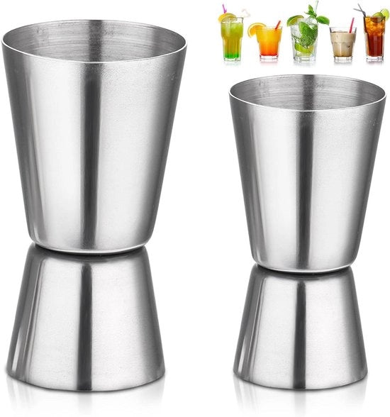 Set di Shaker Cocktail in Acciaio Inossidabile 25/50 ml & 15/30 ml - Ciotola per Mescolare Duplice per Festa di Bar - Accessori per Drinkbar - Strumenti per Barman