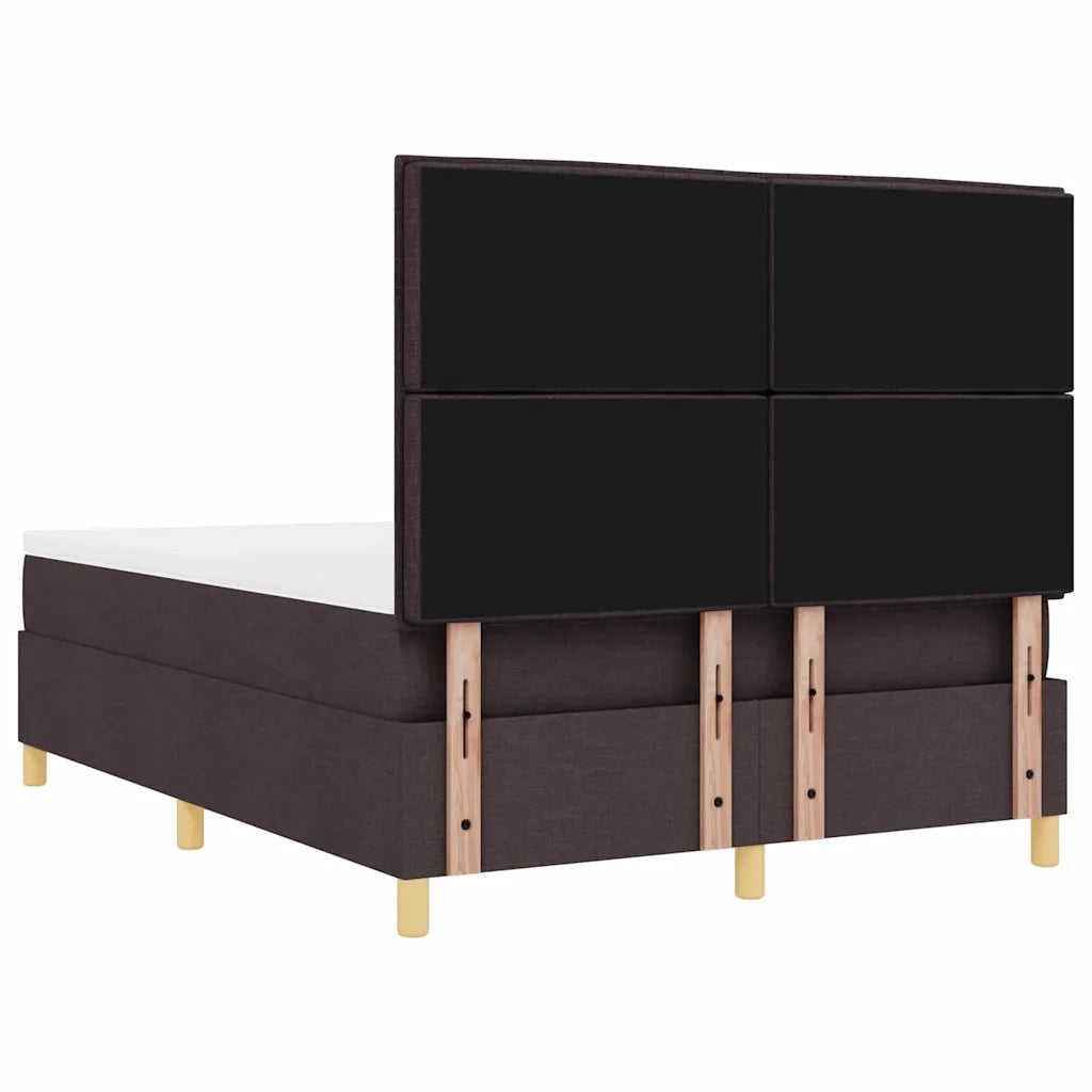 Letto a Sorgente LED Marrone Scuro 140 x 190 cm Tessuto 3343022