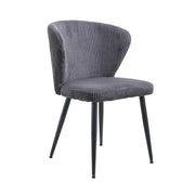Sedia da pranzo TORONTO – Velluto a coste grigio – Piedi in metallo nero – Stile design