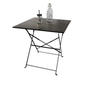 Tavolo da giardino quadrato pieghevole – 70x70x70 cm – Metallo grigio – Pratico e resistente