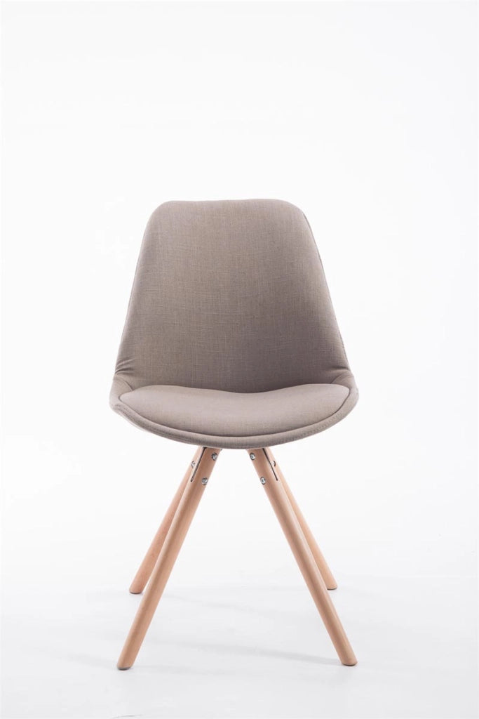 Sedia Toulouse in stoffa gambe tonde Tortora,natura