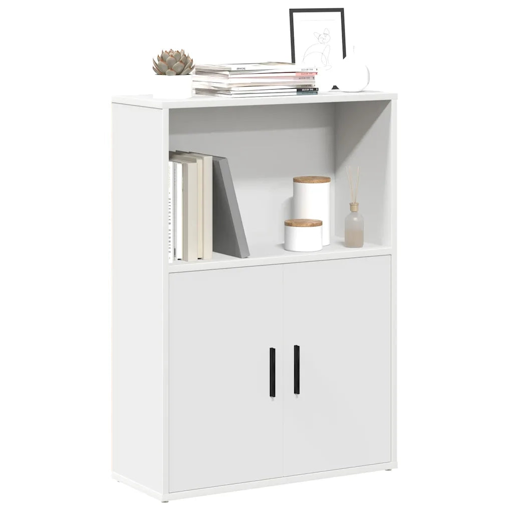 Libreria-Scaffale per Libri-Mobile di Stoccaggio Bianca 60x24x85 cm in Legno Multistrato