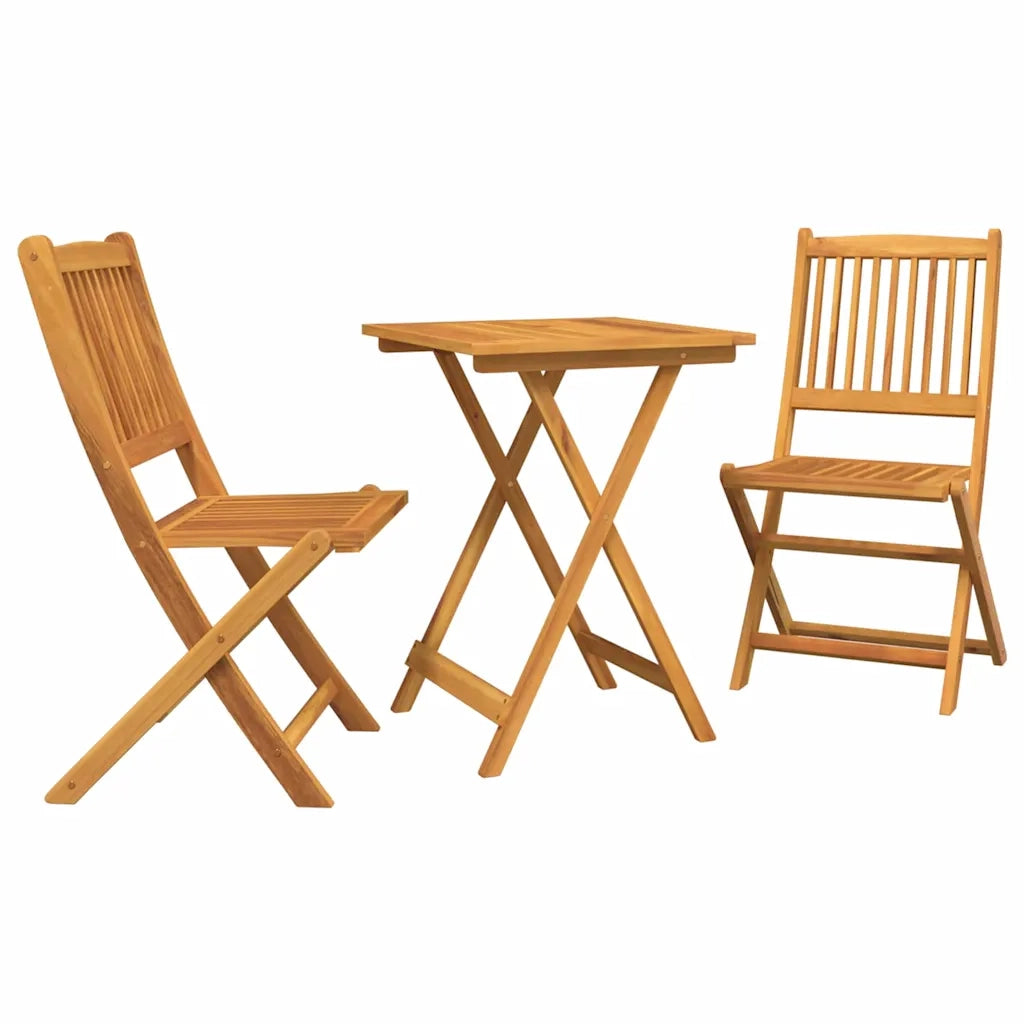 Set Bistro da Giardino 3 pcs Marrone Legno di Acacia Massello 42000950
