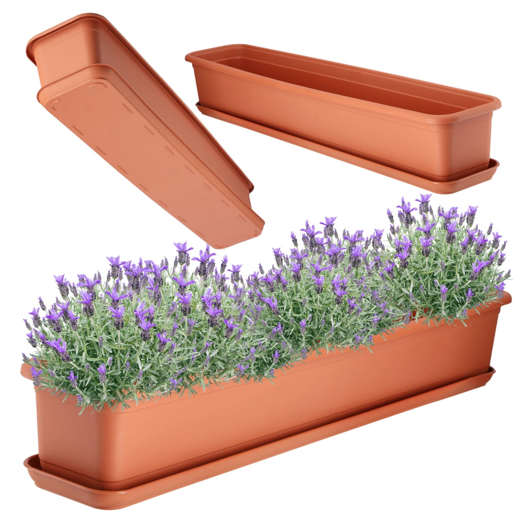 Vaso da fiori KADAX per balcone, 80 cm, con base oblunga