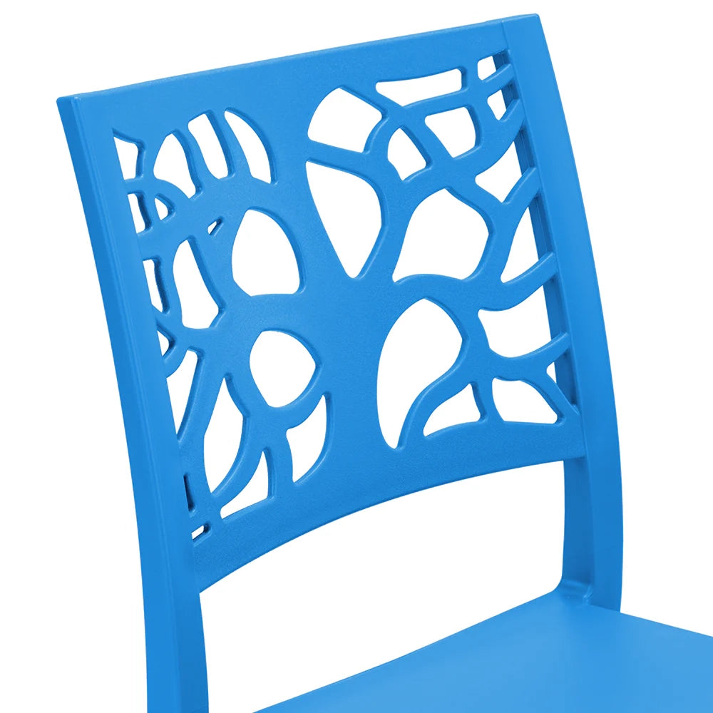 Set 6 sedie in polipropilene TETI, impilabile, resistente ai raggi UV, design moderno, ideale per sala da pranzo, cucina, sala d’attesa, bar, ristoranti o giardino, colore Azzurro