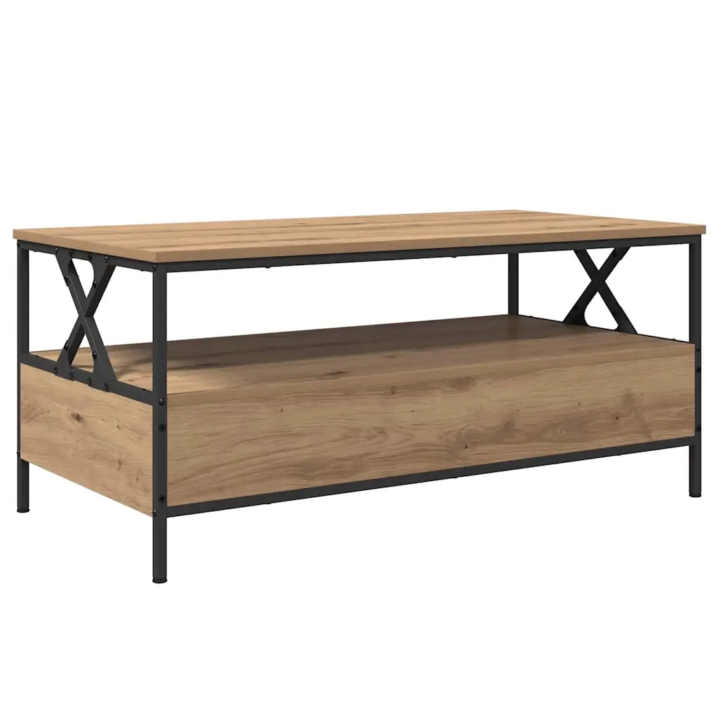 Tavolino da salotto rovere artigianale 100 x 51 x 45 cm 874095