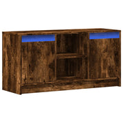 Mobile TV multimediale mensola TV credenza mobile TV per sala da pranzo soggiorno camera da letto con illuminazione a LED rovere affumicato 100 x 34 x 50 cm legno ingegnerizzato marrone 02_0026473