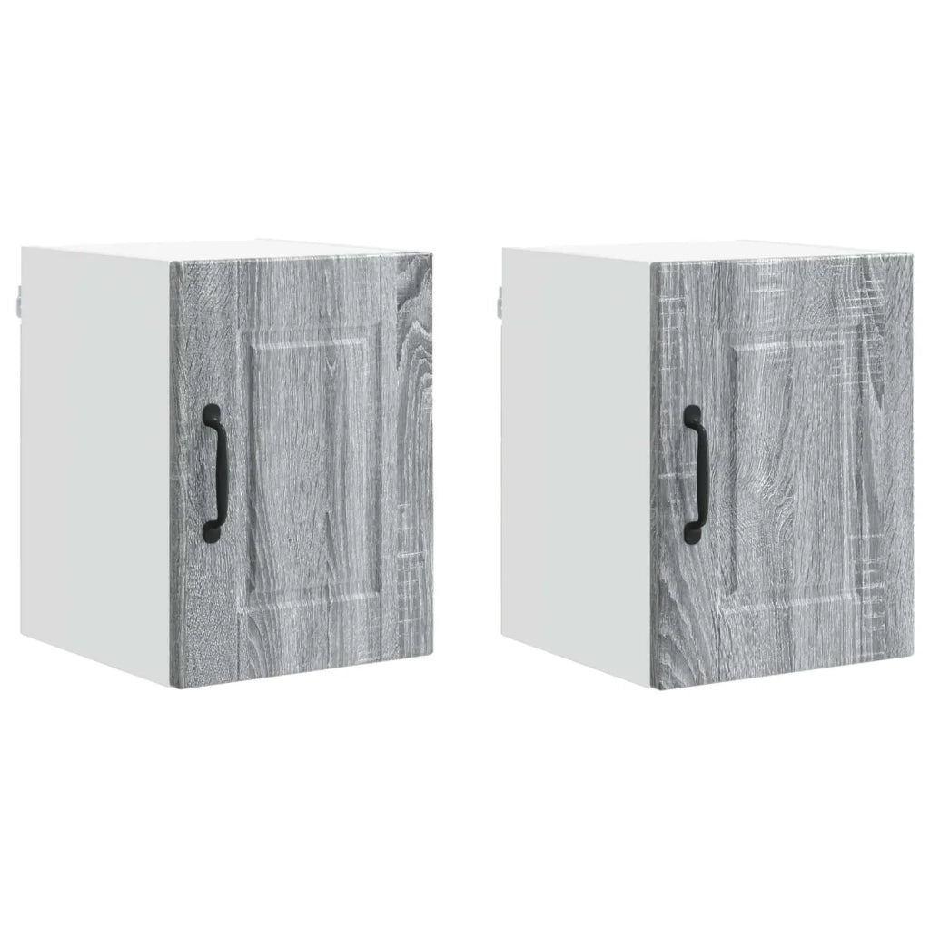 Mobile da cucina con porta 2 pz-Set di 2 Armadio da cucina Grigio Sonoma 30 x 31 x 40 cm