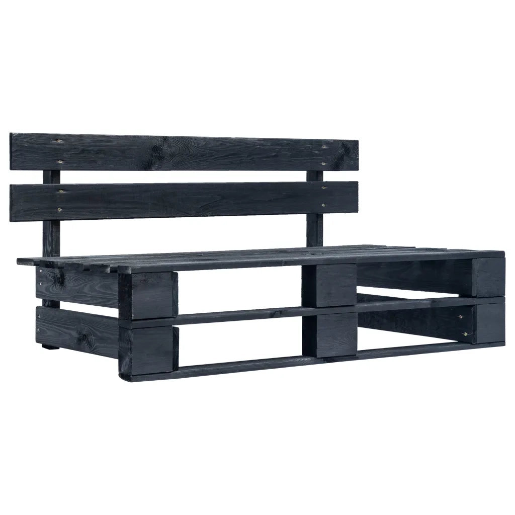 Divano Centrale Giardino su Pallet-Sofa Modulare-Divanetto da esterno Nero Legno Pino Impregnato 307410