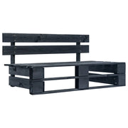 Divano Centrale Giardino su Pallet-Sofa Modulare-Divanetto da esterno Nero Legno Pino Impregnato 307410