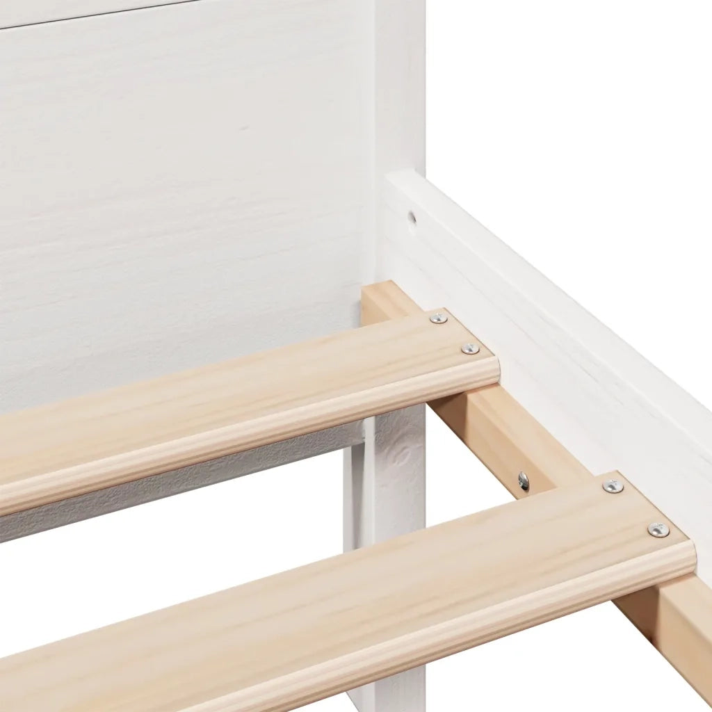 Letto senza Materasso Bianco 150x200 cm Legno Massello di Pino