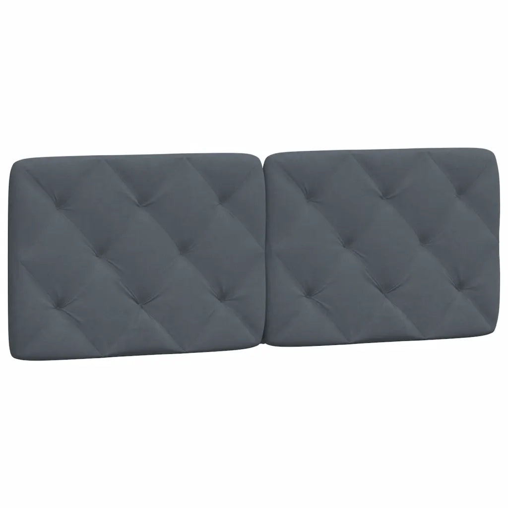 Cuscino Testiera Grigio Scuro 137 cm in Velluto 376076