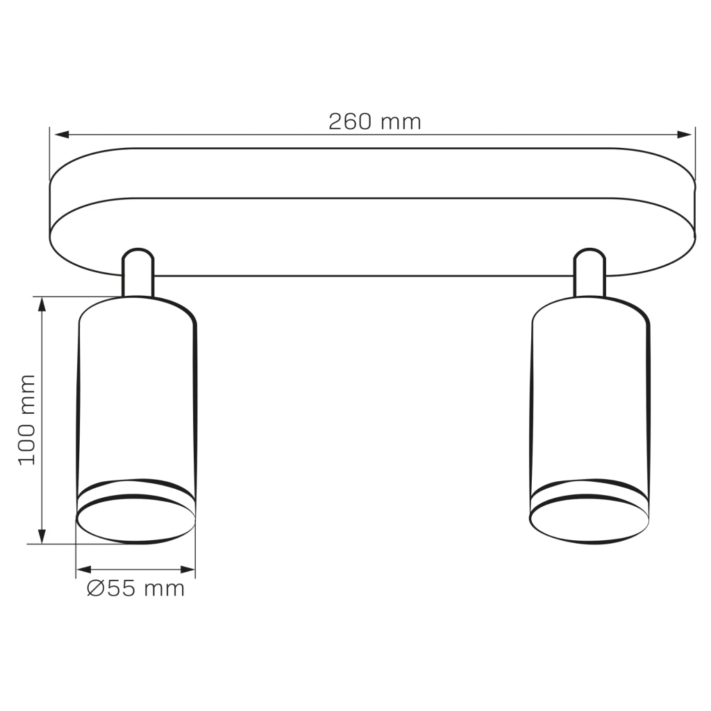 Faretto a parete/soffitto 2 luci bianco GU10 IP44 Turyn Polux