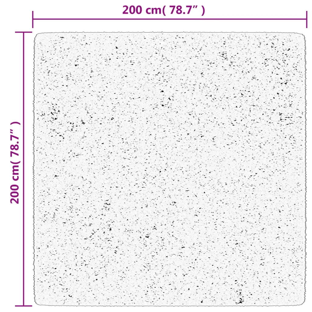 Tappeto a Pelo Corto HUARTE Morbido e Lavabile Grigio 200x200cm 375080