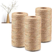 Corda di juta naturale 3 pezzi - decorazione per giardino - imballo regalo - per fioristi - 100 metri per rotolo