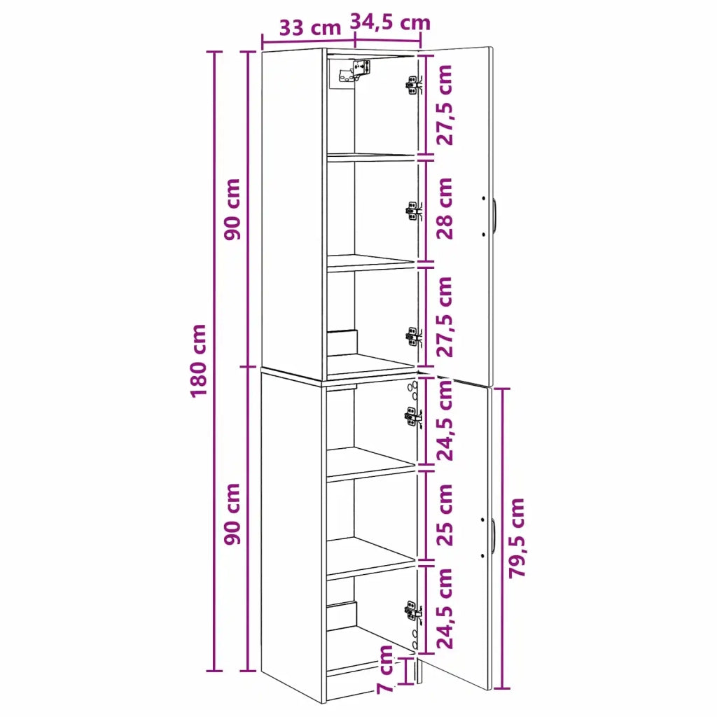 Set di armadi 2 pcs Rovere Sonoma Legno ingegnerizzato 3416954