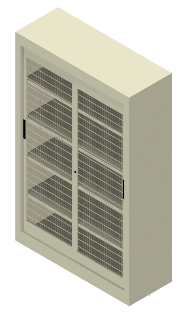 Armadio per archiviazione da ufficio con ante a rete metalliche cm. 120x45x200h