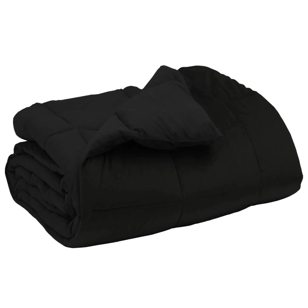 Piumone | Duvet Invernale Trapuntato Nero 135 x 220 cm Microfibra