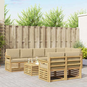 Set di divani da esterno 8 pcs Bianco e Beige 59 x 59 x 37 cm