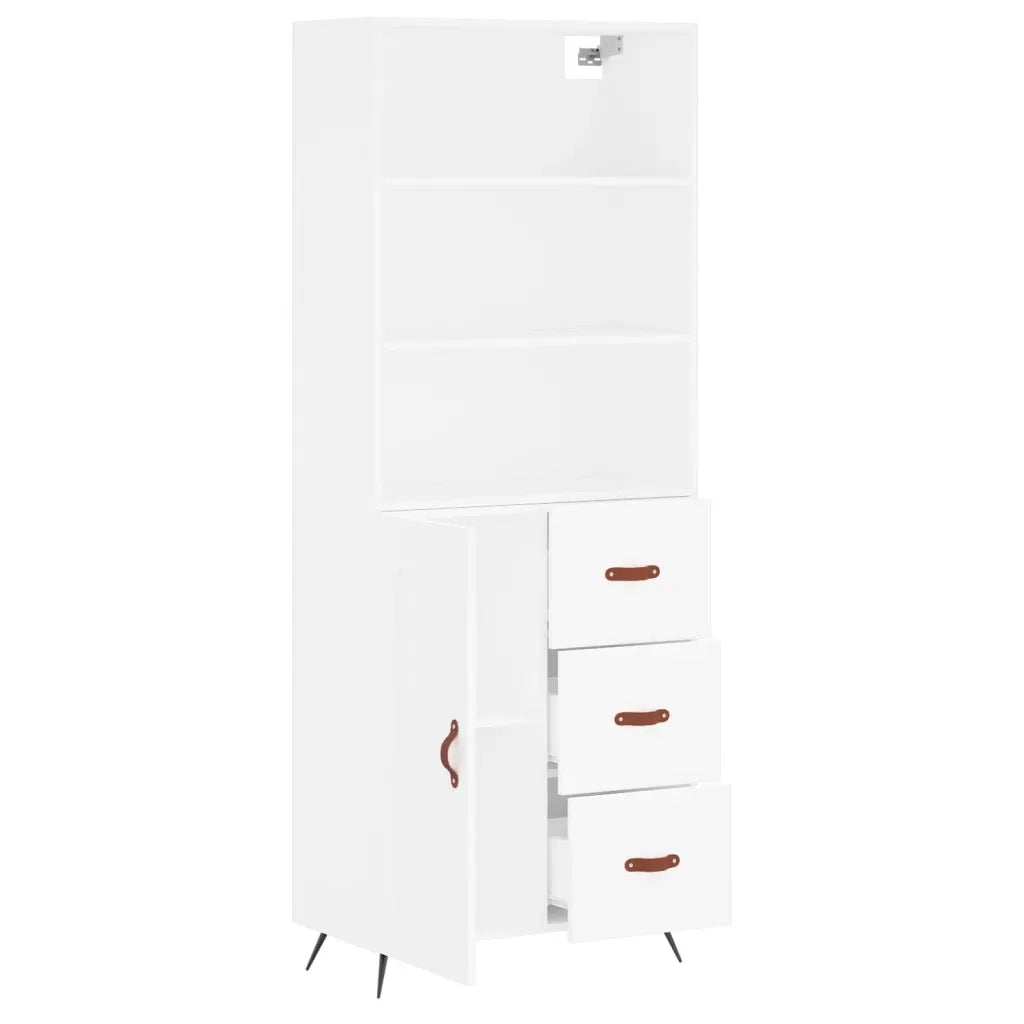 Credenza Bianca 69,5x34x180 cm in Legno Multistrato 3189989