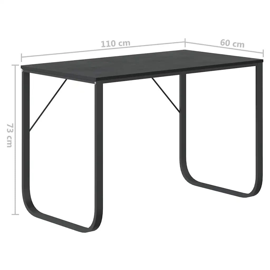 Scrivania per Computer Nera 110x60x73 cm in Legno Multistrato 30200