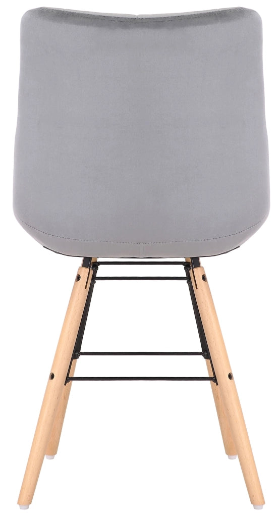 Set di 2 sedie da pranzo Leni Velvet grigio