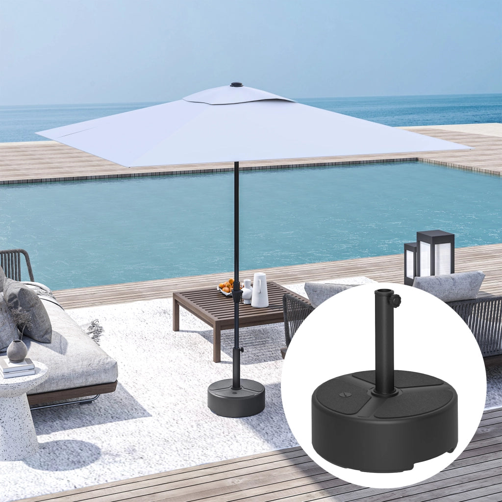 Sostegno per ombrellone riempibile in HDPE ¨C Zephmum ¨C Nero 18 kg