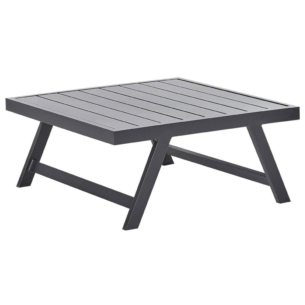 Set Divani Da Giardino 5 Posti grigio e nero Struttura Bianca Sedili Regolabili Tavolino Design Moderno