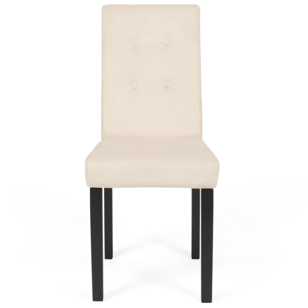 IDMarket - Lote de 4 sillas POLGA tapizadas en terciopelo beige con patas negras