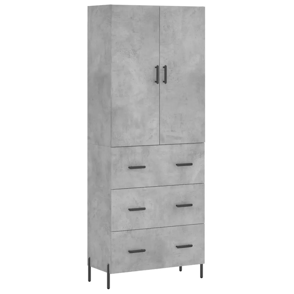Credenza Grigio Cemento 69,5x34x180 cm in Legno Multistrato 3195855