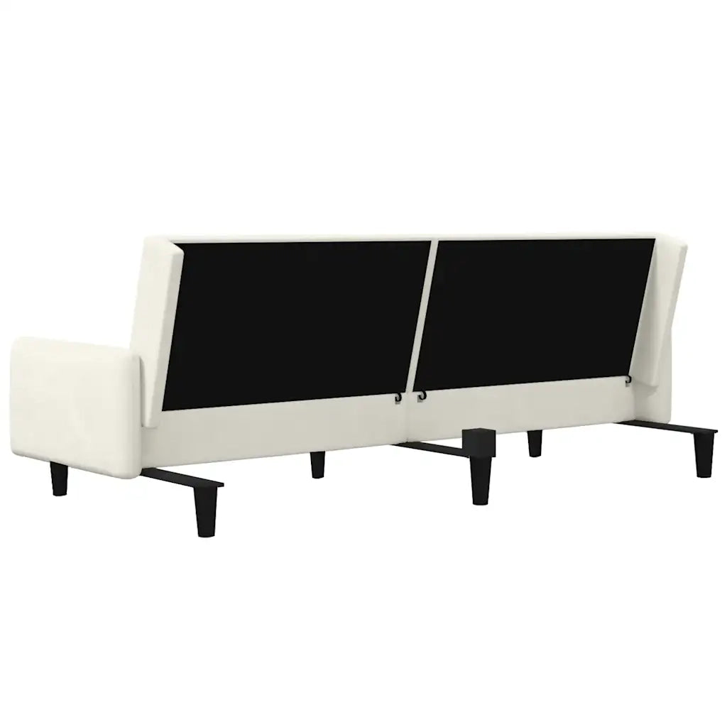 Divano letto | Sof¨¤ letto | Letto singolo a 2 Posti Crema in Velluto