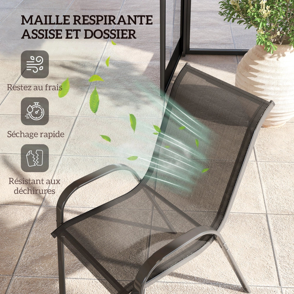 Sedia da giardino impilabile ¨C Minimal ¨C 54x71x93 cm tessuto nero