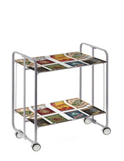 Carrello da cucina pieghevole grigio con ruote BAUHAUS 2 ripiani