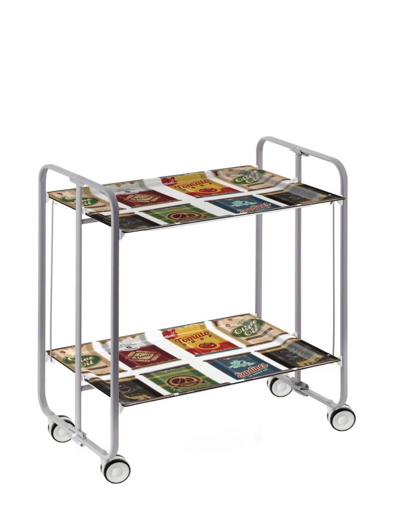 Carrello da cucina pieghevole grigio con ruote BAUHAUS 2 ripiani