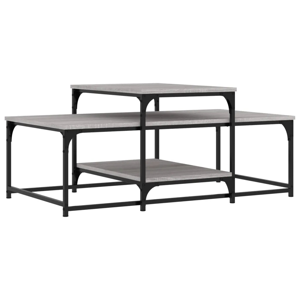 Tavolino da Salotto-Tavolino da soggiorno-Tavolo Grigio Sonoma 102x60x45cm Legno Multistrato