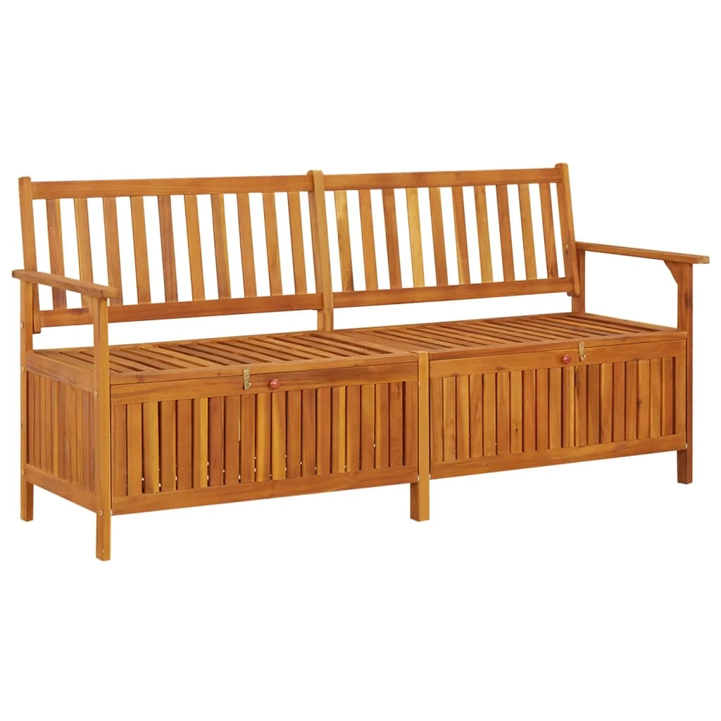 Panca da giardino mobili da esterno per patio contenitore per terrazza 170 x 63 x 84 cm legno massello di acacia 02_0011796