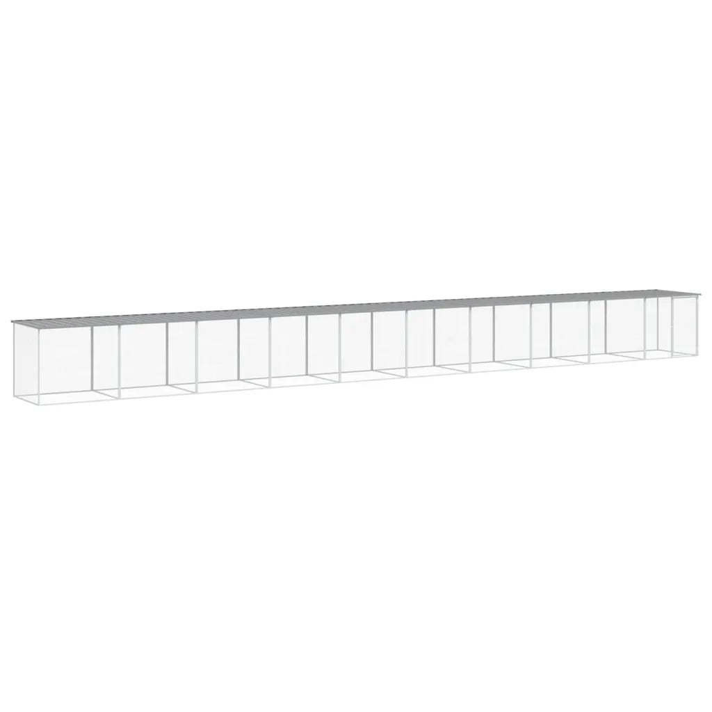 Gabbia Polli Tetto Grigio Chiaro 1003x98x90 cm Acciaio Zincato 3189058