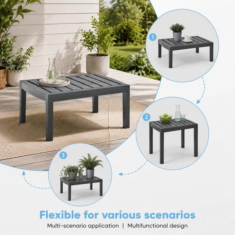 Garden Table Anthracite 78x55x38 Cm Plastic