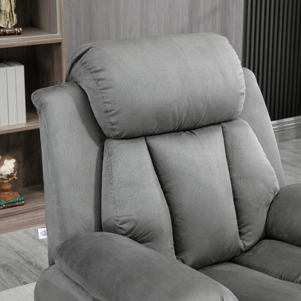 Poltrona Relax Elettrica Reclinabile con Poggiapiedi Regolabile ¨C Zephmum ¨C Grigio