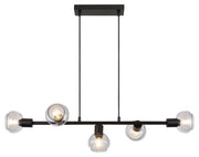 Lampadario a sospensione Rabalux Sullivan 5xE14 nero fumé