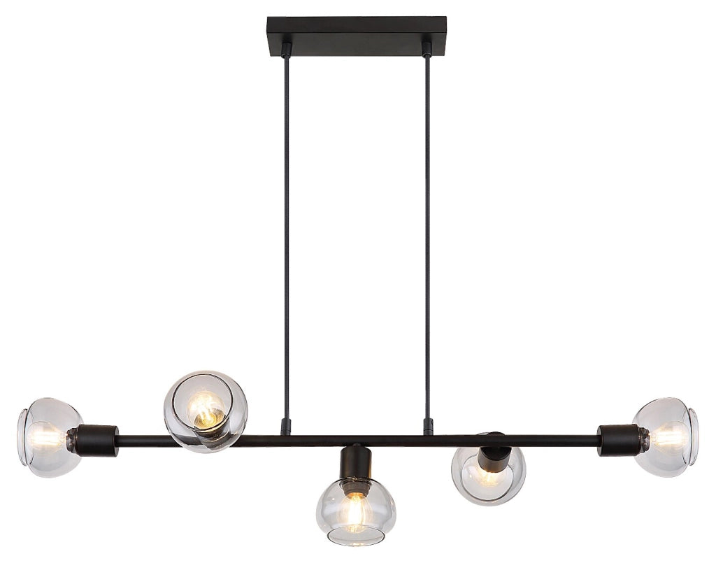 Lampadario a sospensione Rabalux Sullivan 5xE14 nero fumé
